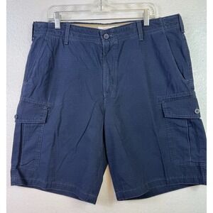 Izod Saltwater Cargo Shorts Men's 38 x 10.5 Blue Flex Stretch Fishing Outdoor